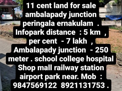  Prime Residential Land for Sale at Ambalapady Junction, Peringala, Ernakulam